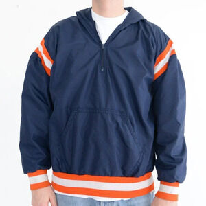 Vintage  Russell Athletic Navy Orange Half Zip Up Pullover made in U.S.A. Jacket